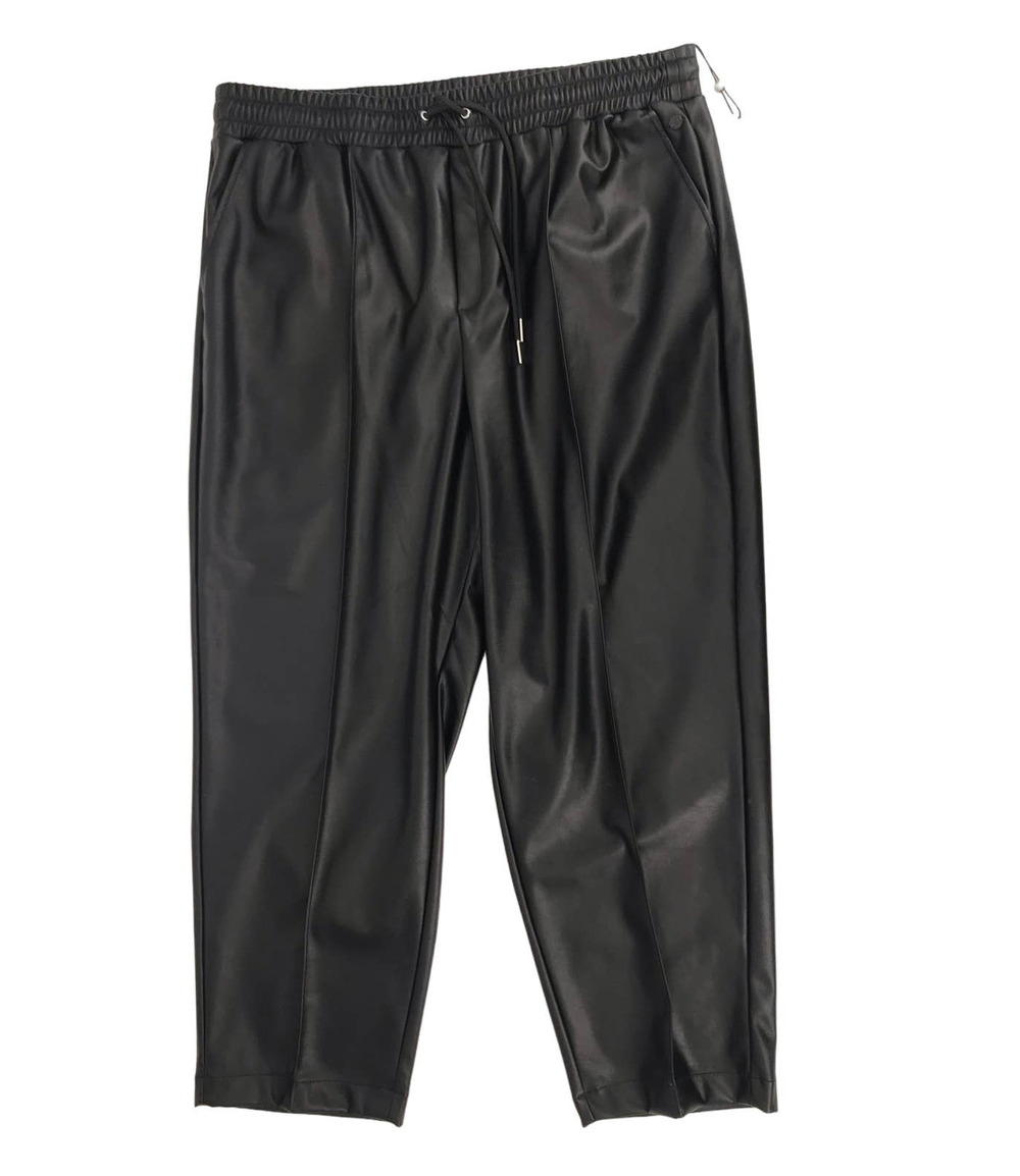 Calia Black Faux Leather High Rise Straight Ankle Pants Womens XL